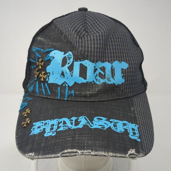 Roar Synasty Snapback Trucker Hat Multi One Size Adjustable Distressed Mesh Back - Picture 2 of 9
